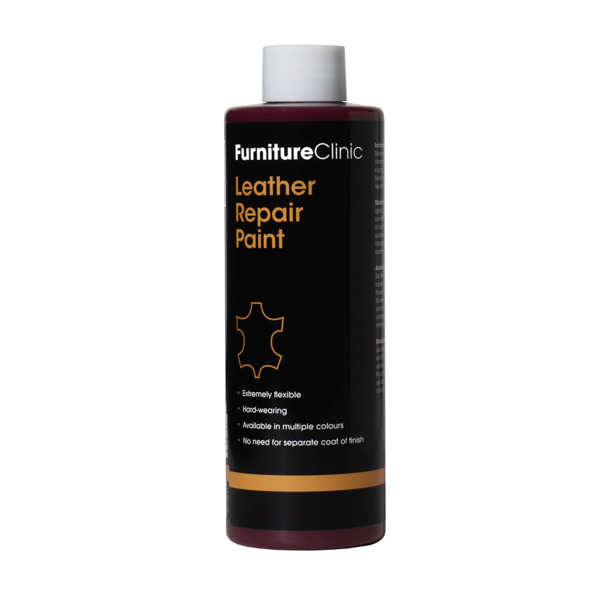 Furniture Clinic Leather Repair Paint & Dye | Self Seal Colourant for Quick and Easy Leather Repair | Suitable for Sofas, Car Seat, Shoes, Handbag, and More - Dark Brown, 250ml