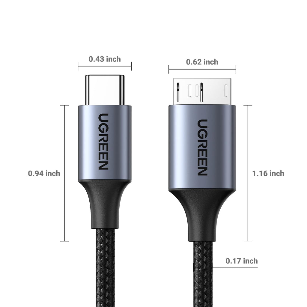 UGREEN Micro B to USB C Hard Drive Cable 10Gbps 1M