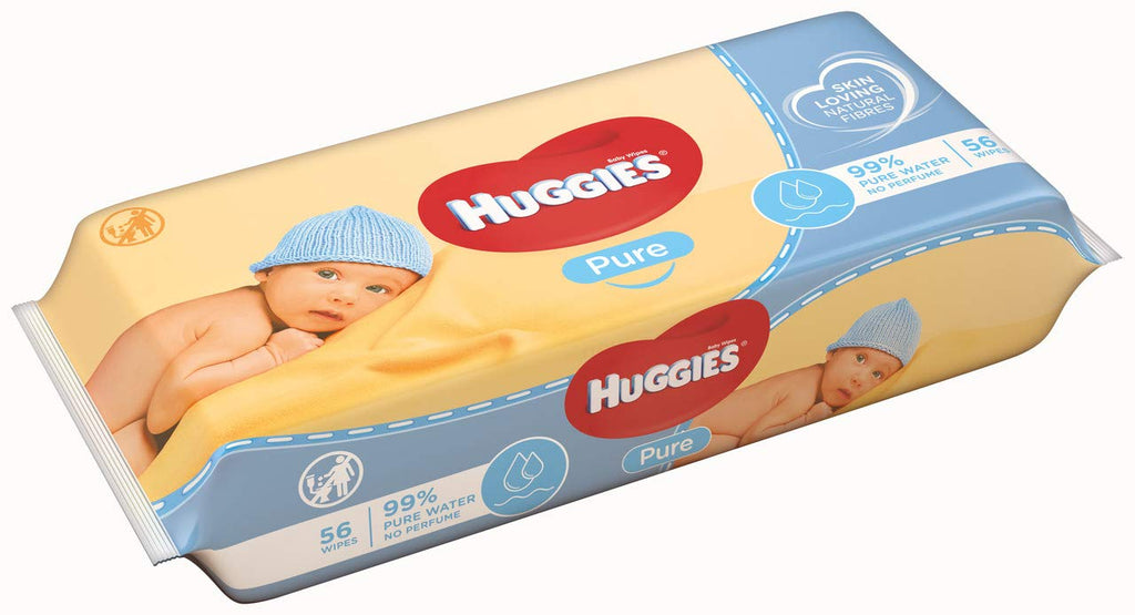Huggies Pure Plastic Free Baby Wipes - Pack of 18 (864 Wipes) - 99% Water Wet Wipes, Fragrance Free, Hypoallergenic, Better Cleaning, Soft and Gentle on Babies' Delicate Skin