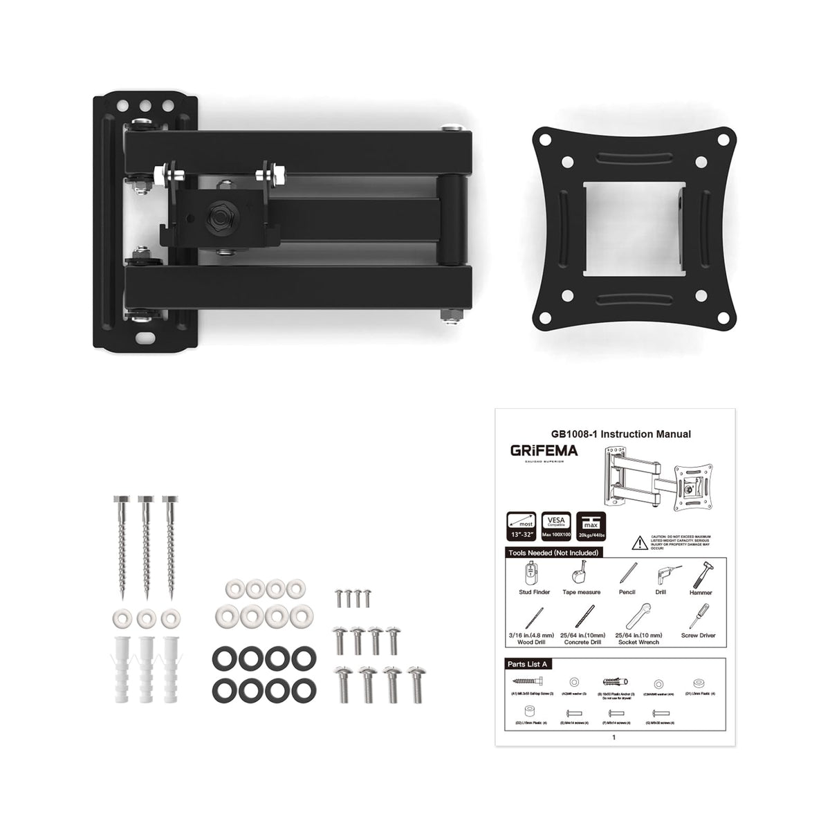 GRIFEMA Tilt TV Wall Bracket for 26 to 65 Inch TVs