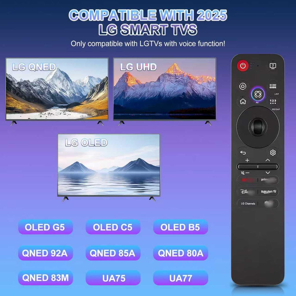 Magic Remote for LG-TV-Remote, Replacement for LG Smart TV Remote Control, AN-MR20GA Compatible Universal Remote Control with Voice, Pointer and Netflix/Prime Video Hotkeys