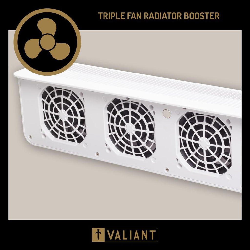 Valiant Radiator Fan – Triple Fan Heat Booster, Quiet, Rechargeable, Magnetic Fit