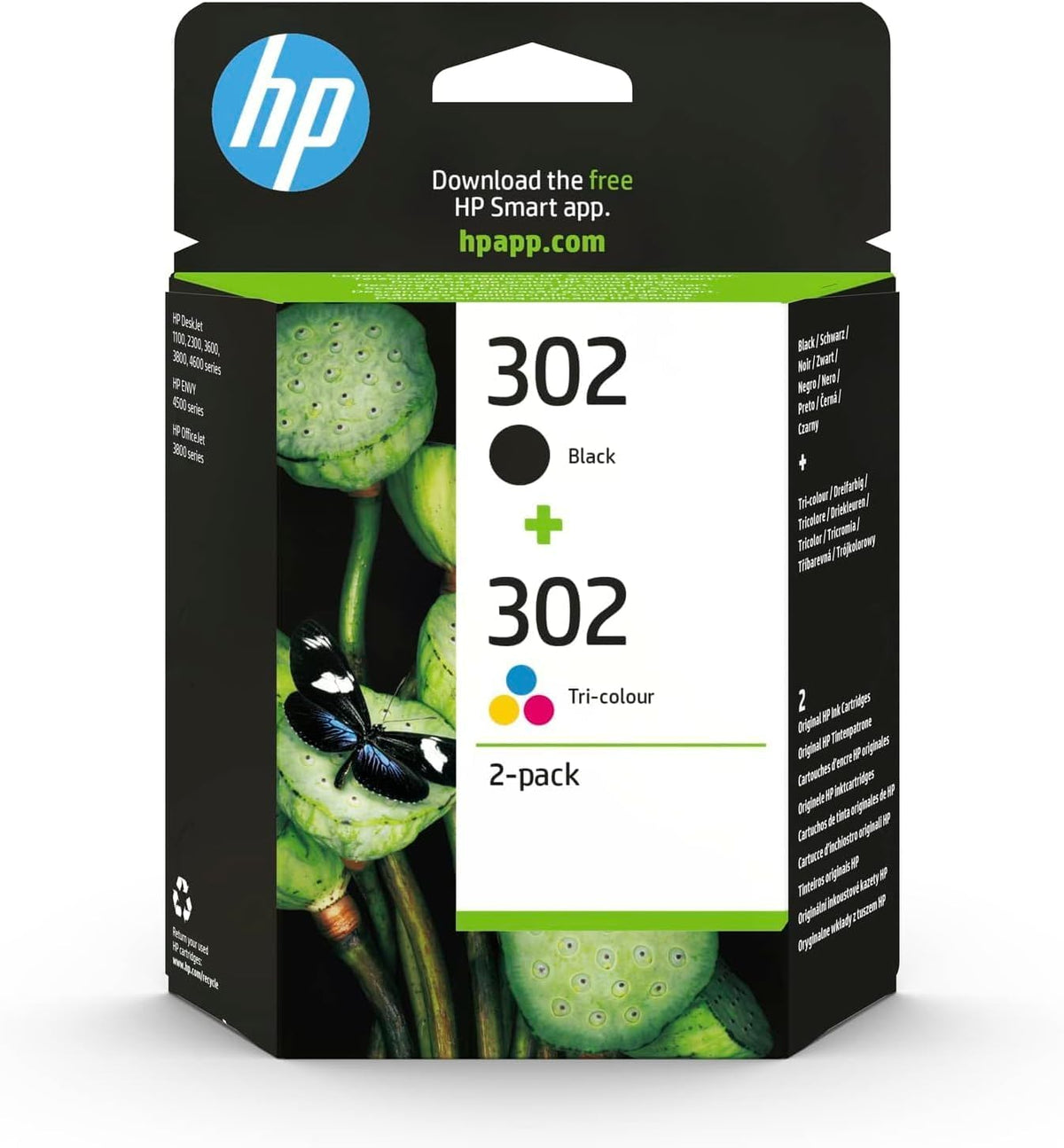 HP 302 Black & Tri-colour Original Ink Cartridges 2-Pack