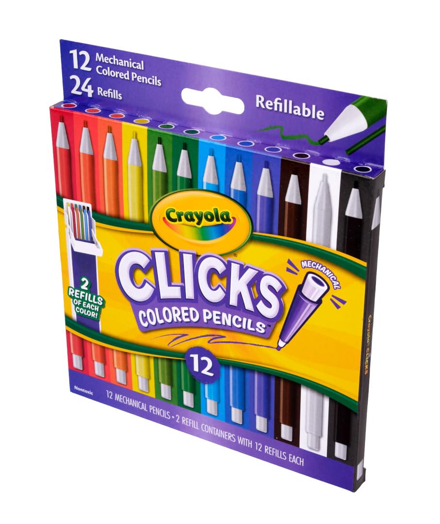 Crayola Clicks Retractable Tip Markers (10ct), Washable Cone Tip Art Marker Set, Cute Aesthetic School Supplies, Classroom Must Haves, Ages 8+