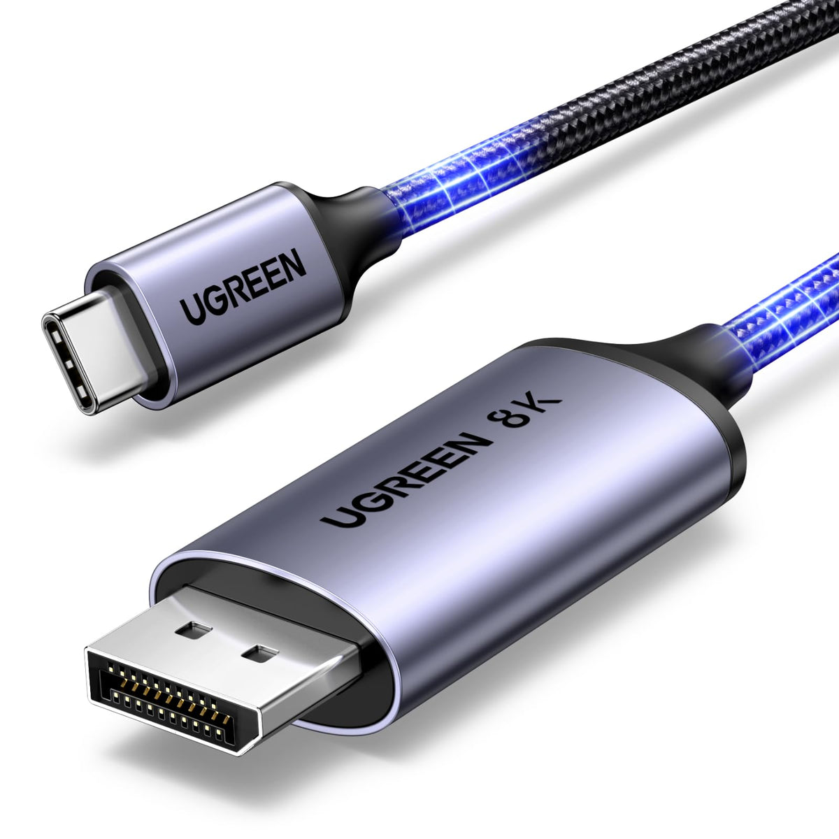 UGREEN USB C to DisplayPort Cable 8K@60Hz Thunderbolt 5/4/3 Type C DP1.4,1M