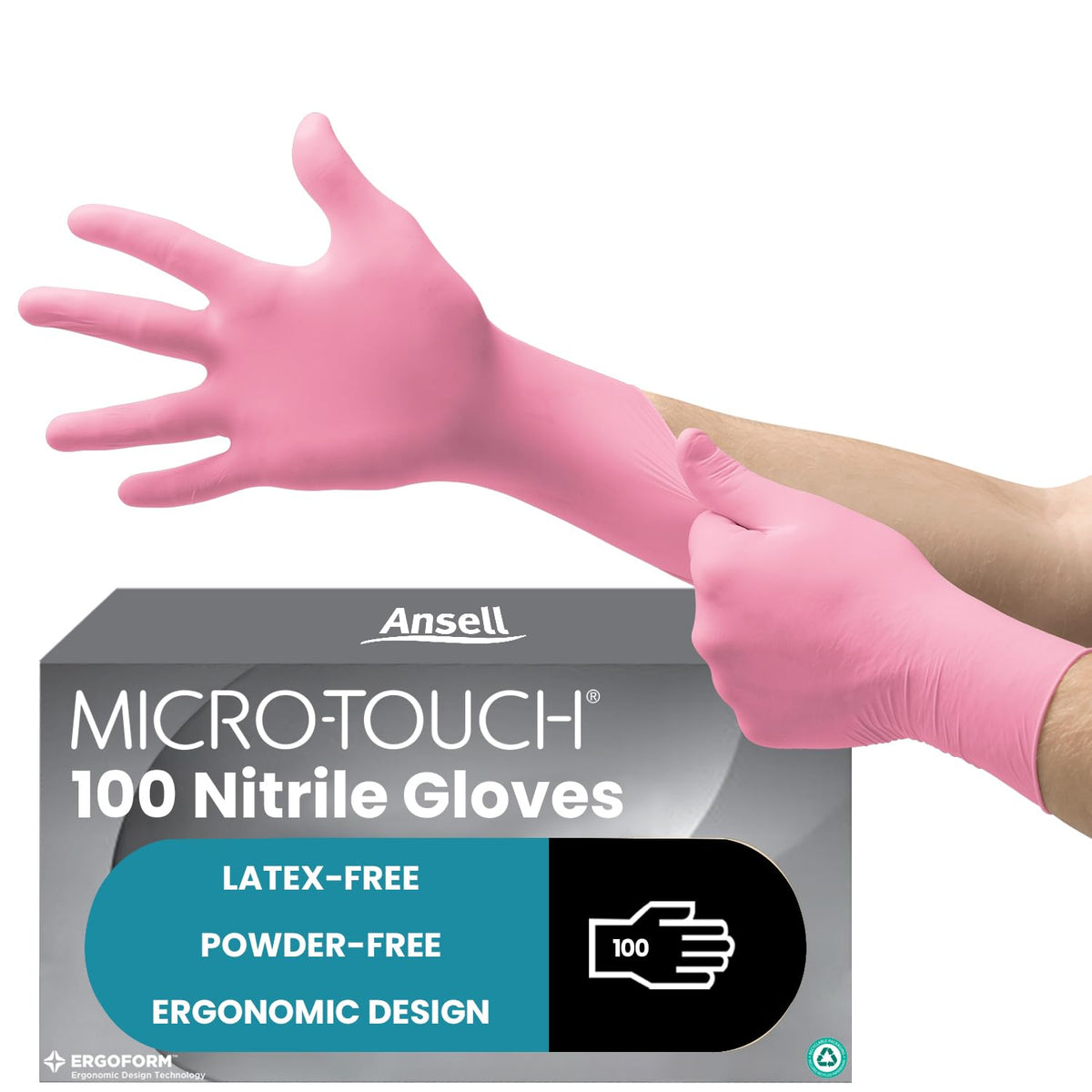Ansell Microflex 93-732 Disposable Gloves, Black, Size XL, 100 Pcs