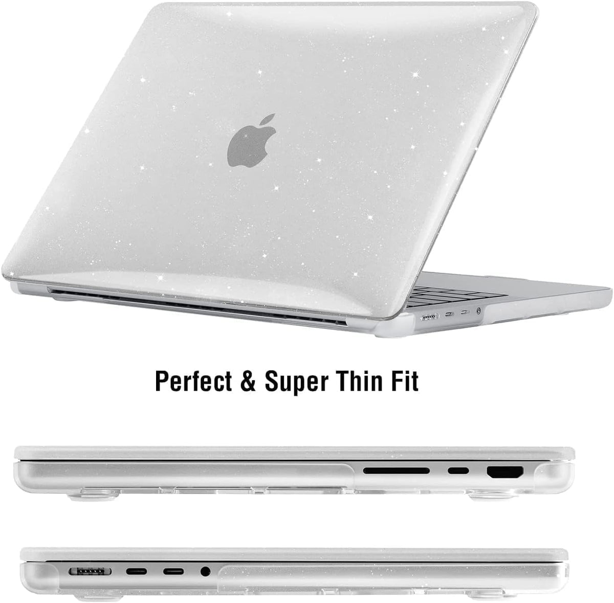 EooCoo for MacBook Pro 13 inch Case M2 M1 2023-2017 Slim Frost Black