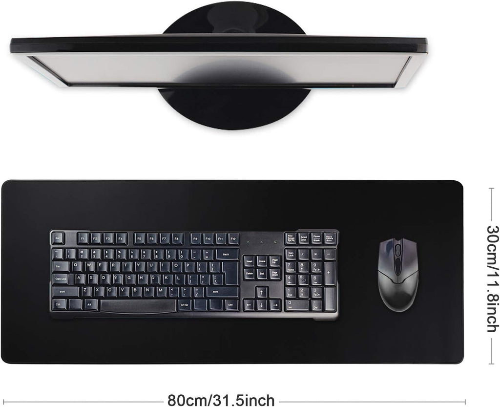 Gaming Mouse Mat Desk Office Mouse Pad Large Size 800x300x3mm Comfortable Mousepad with Smooth Cloth Surface, Improved Precision and Speed (80x30 Black)