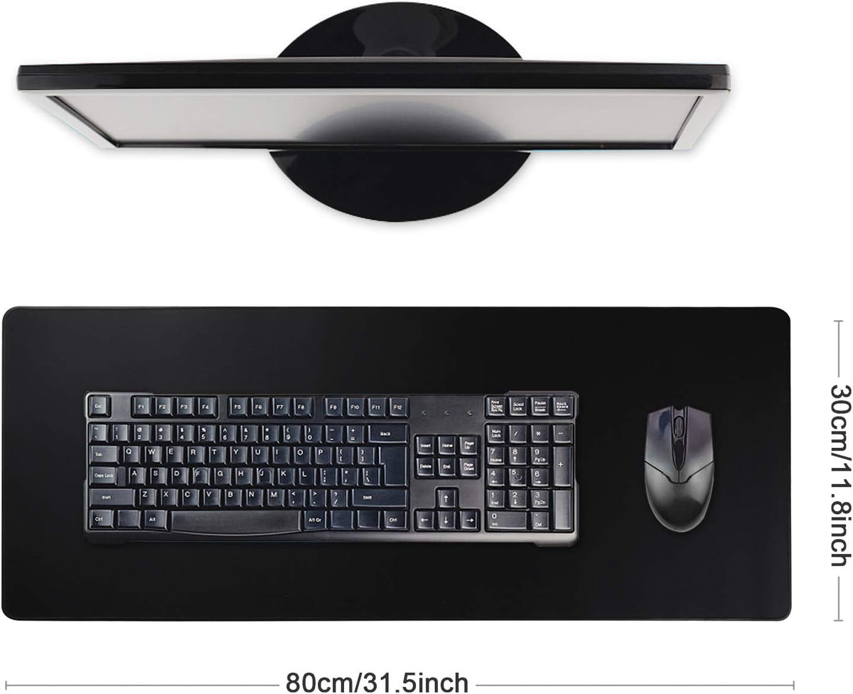 Gaming Mouse Mat Desk Office Mouse Pad Large Size 800x300x3mm Comfortable Mousepad with Smooth Cloth Surface, Improved Precision and Speed (80x30 Black)