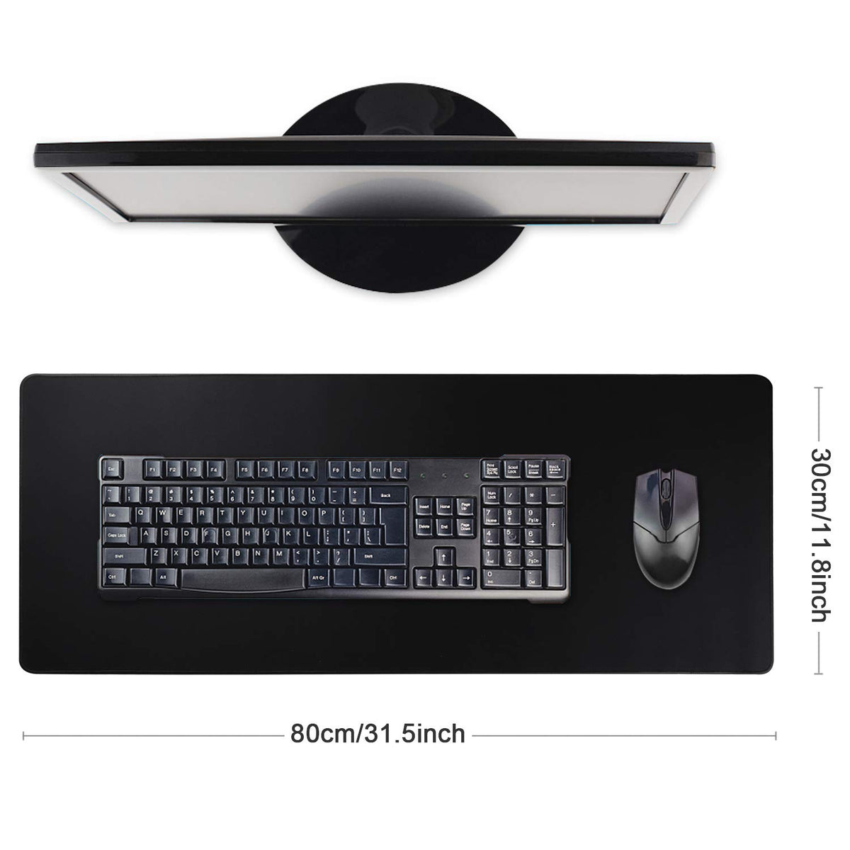 Gaming Mouse Mat Desk Office Mouse Pad Large Size 800x300x3mm Comfortable Mousepad with Smooth Cloth Surface, Improved Precision and Speed (80x30 Black)