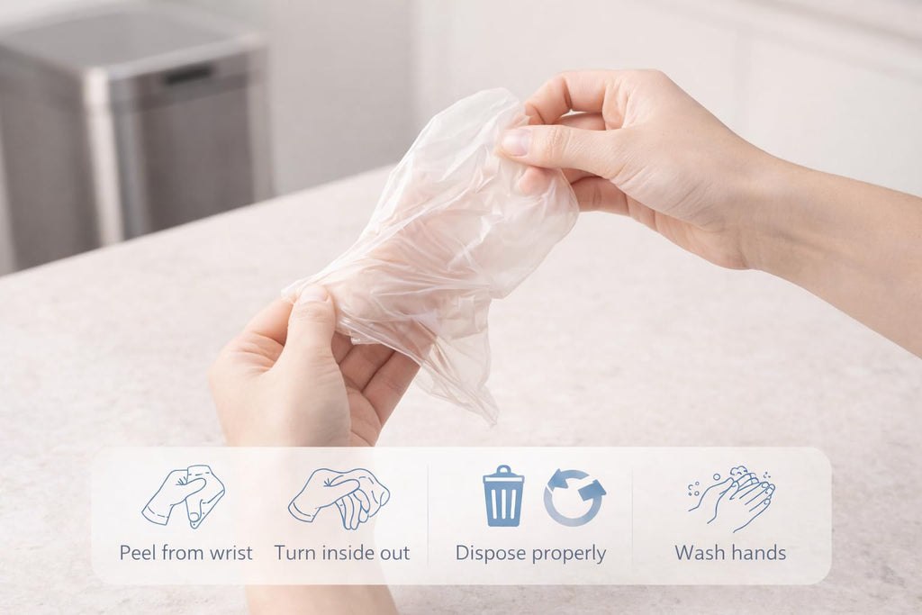 1ABOVE 100 Clear Vinyl Disposable Gloves Small, Powder-Free Latex-Free Ambidextrous Gloves for Food Handling Except Fatty Foods, Cleaning, Hairdressing, Beauty & Everyday Tasks