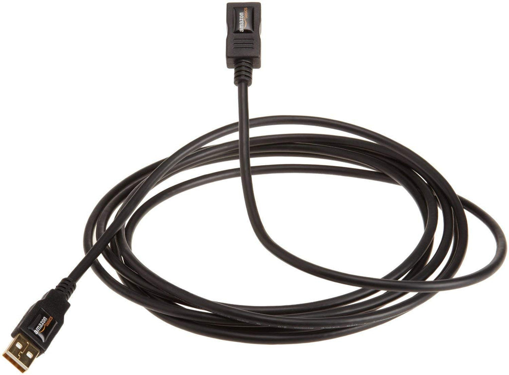 Amazon Basics USB Extension Cable 2.0 A-Male to A-Female, 1 m, Black
