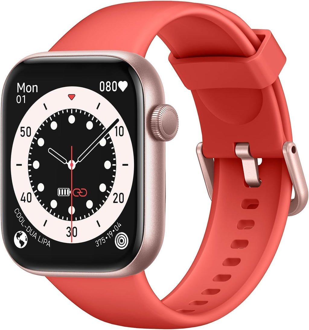 AcclaFit Smart Watch for Men Women Answer/Make Call, 1.85" Smartwatch, Fitness Watch with Heart Rate Blood Pressure Sleep Monitor, IP68 Waterproof Step Counter Compatible with Android IOS Orange