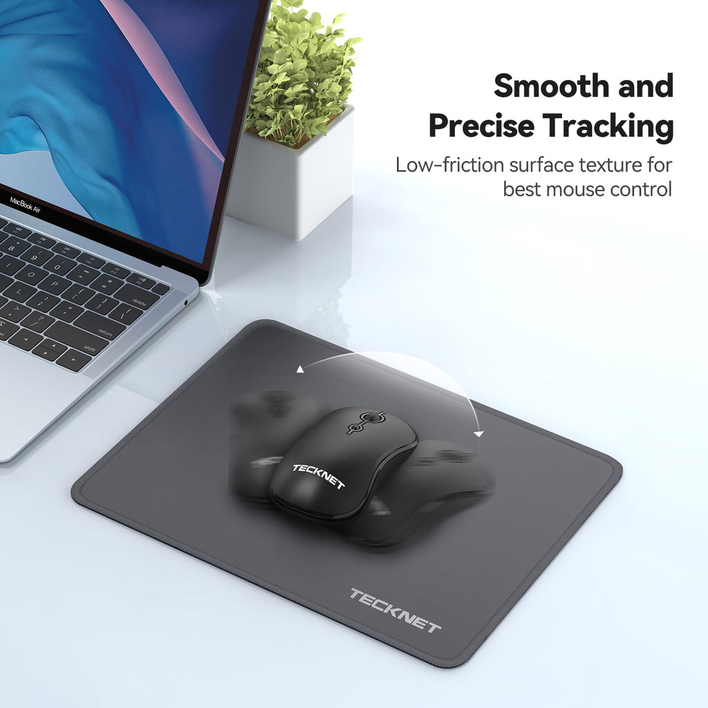 TECKNET Mouse Mat, 2 Packs with Stitched Edges, 270x210x3mm Mousepad