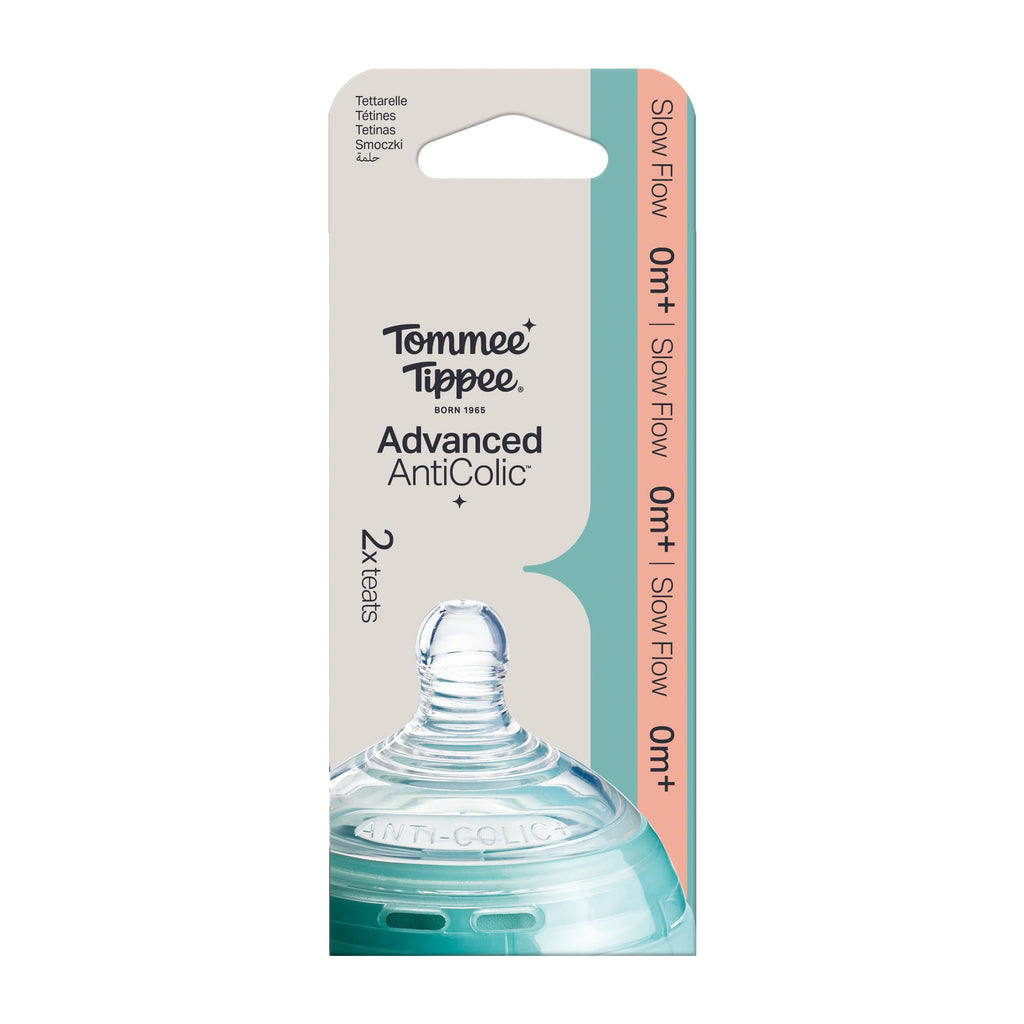 Tommee Tippee Advanced Anti-Colic Baby Bottle Teats, Size 2, Pack of 2