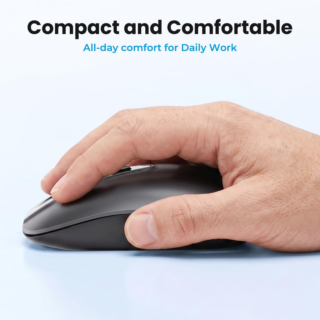 cimetech Wireless Mouse, 6 Buttons Mouse Silent Efficient Design, Suitable for Hand Size & Comfortable Grip, Office Mouse for Laptop PC Computer Tablets Windows Linux, 3 Adjustment Levels, Pinlk