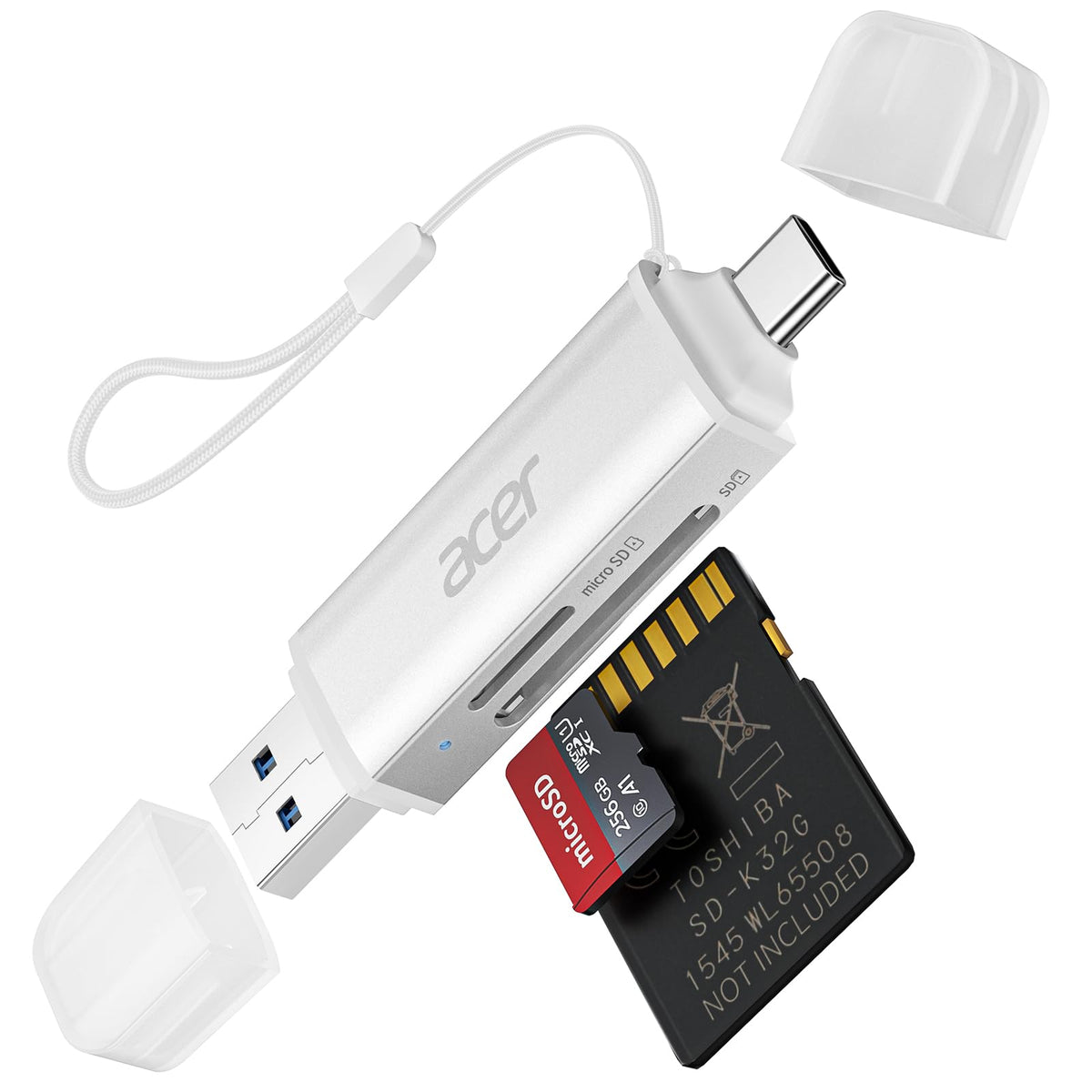 Acer SD Card Reader, USB C & USB 3.0 Memory Card Reader Adapter