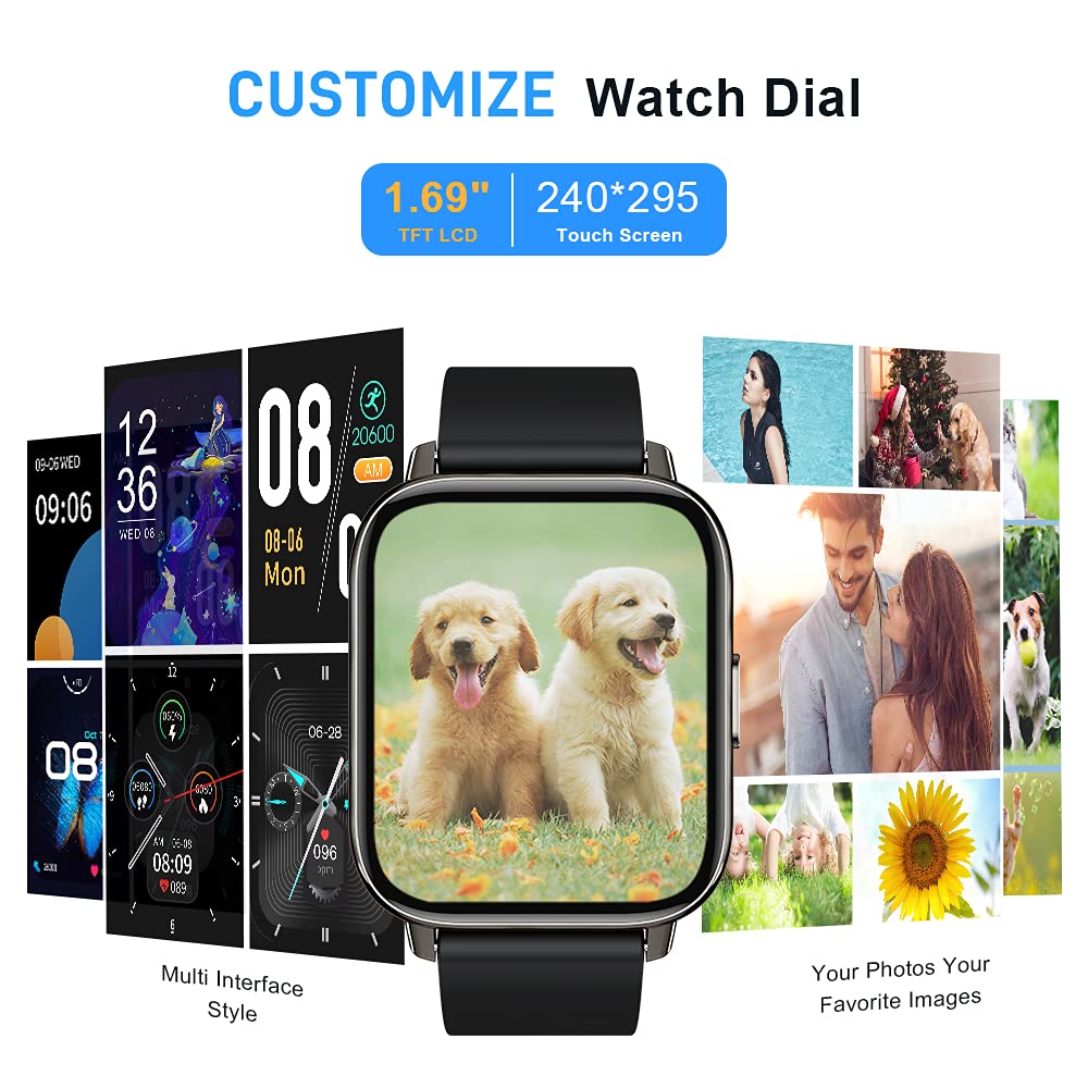 Motast Smart Watch, Fitness Tracker 1.69'' HD for Men Women,
