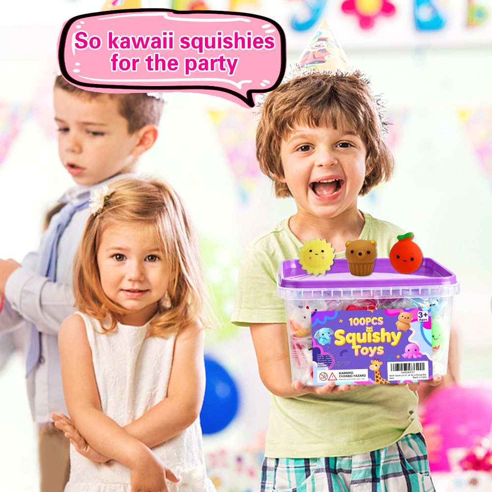 80 Pcs Party Favors for Kids 4-8, Kawaii Squishies Mochi Squishy Toys Bulk