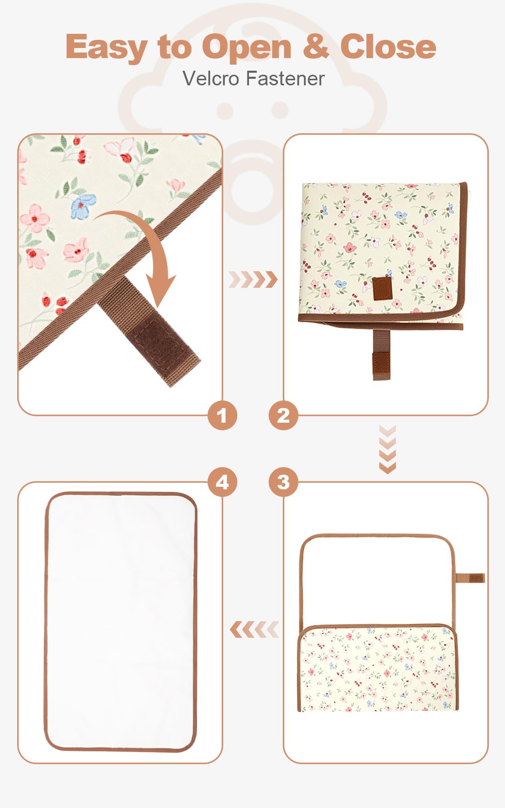 Lekebaby Foldable Baby Changing Mat - Travel & Portable