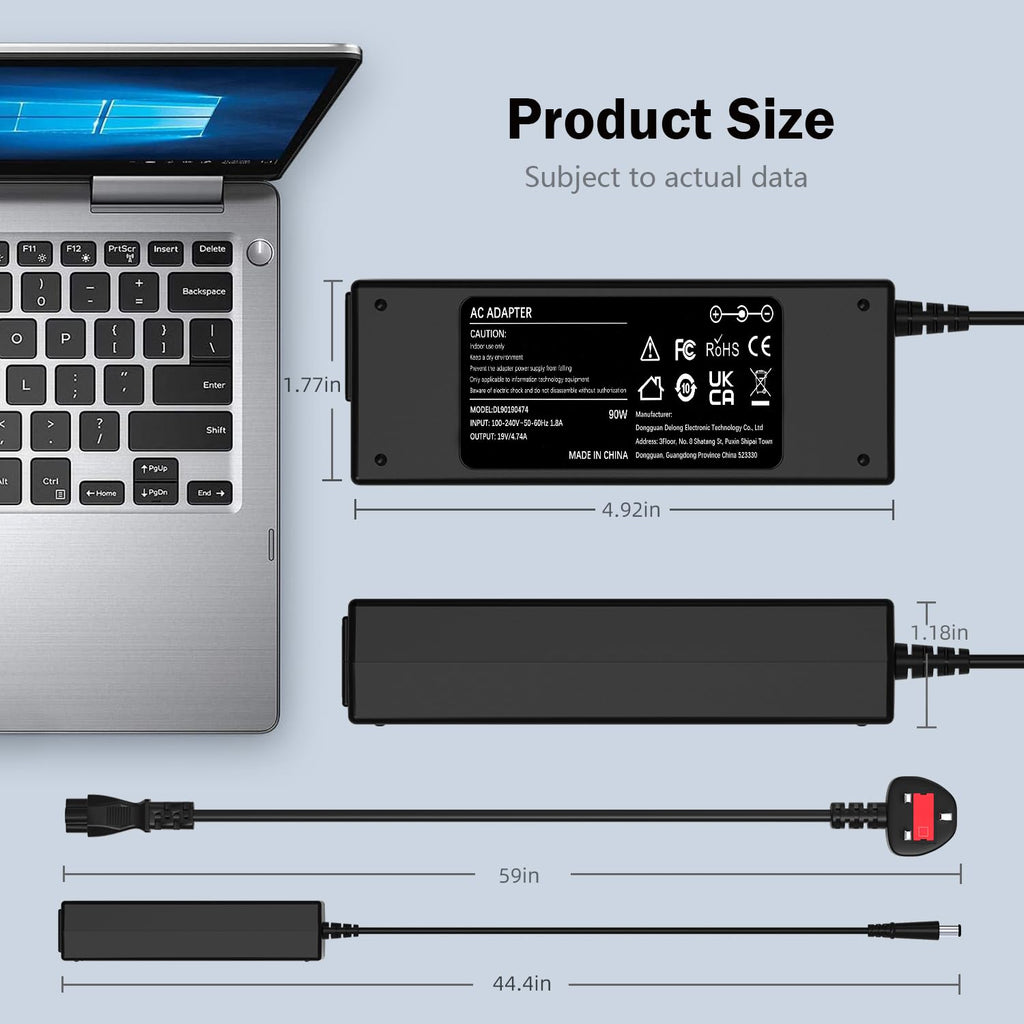 USB C Laptop Charger 45W Compatible with Acer HP Asus Lenovo Chromebook
