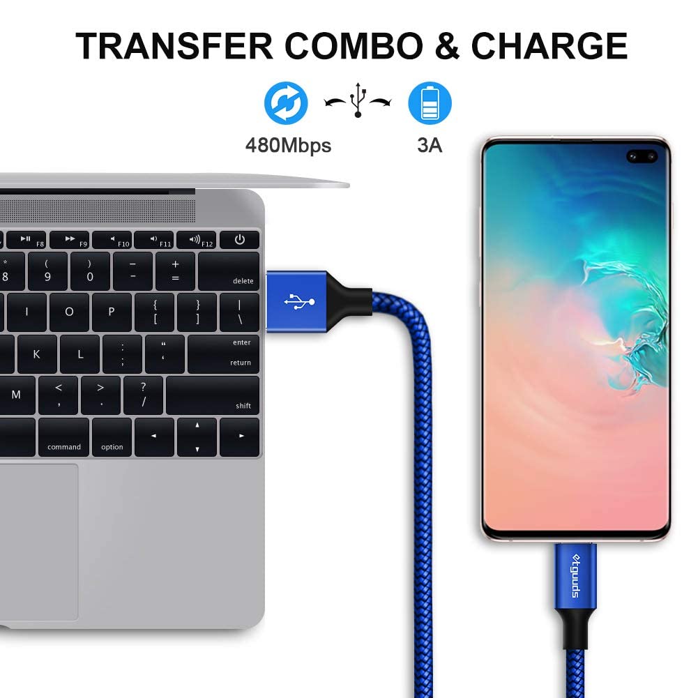 etguuds Extra Short USB C Cable 2Pack 0.15M, USB A to USB C Charger Cable