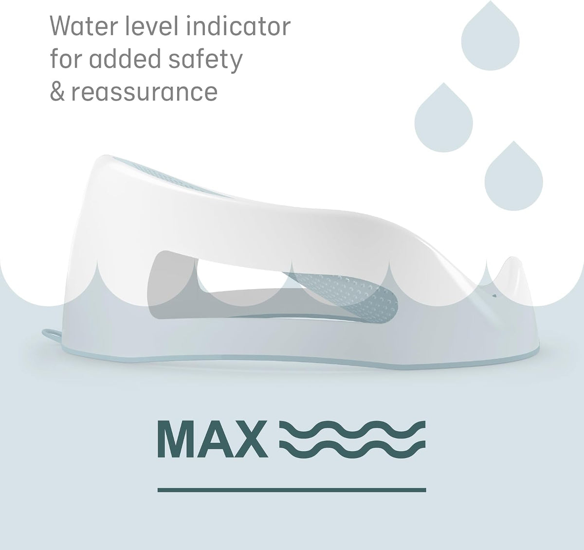 Angelcare - Baby Bath Support - Soft Touch Support - Water Level Indicator - Ideal for Babies Less Than 6 Months Old - Aqua