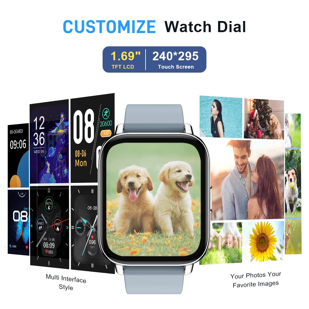Motast Smart Watch, Fitness Tracker 1.69'' HD for Men Women,