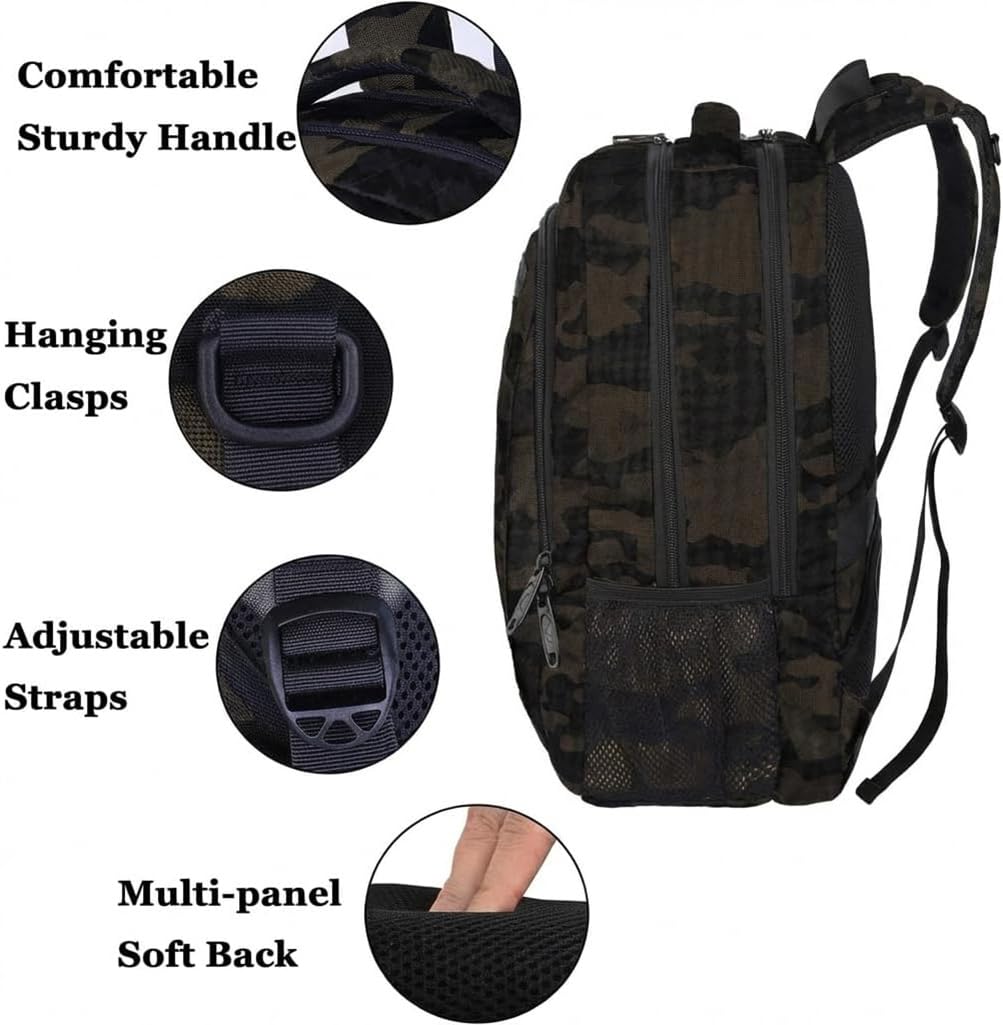 MATEIN Travel Laptop Backpack, Work Bag Lightweight Laptop Bag, Black Blue