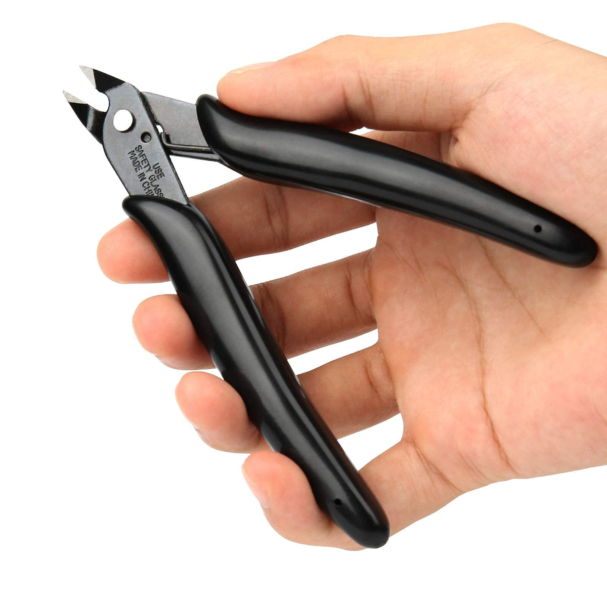 BOENFU Wire Cutter 2 Pack Precision Flush Cutters Side Cutter Small Cable Snips Diagonal Pliers for Cable Tie, 3D Print, Plastic Models, Jewelry, Electronics, Black, 5 Inches