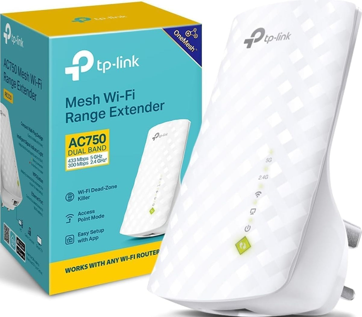 TP-Link RE220 AC750 WiFi Extender Booster WiFi Booster