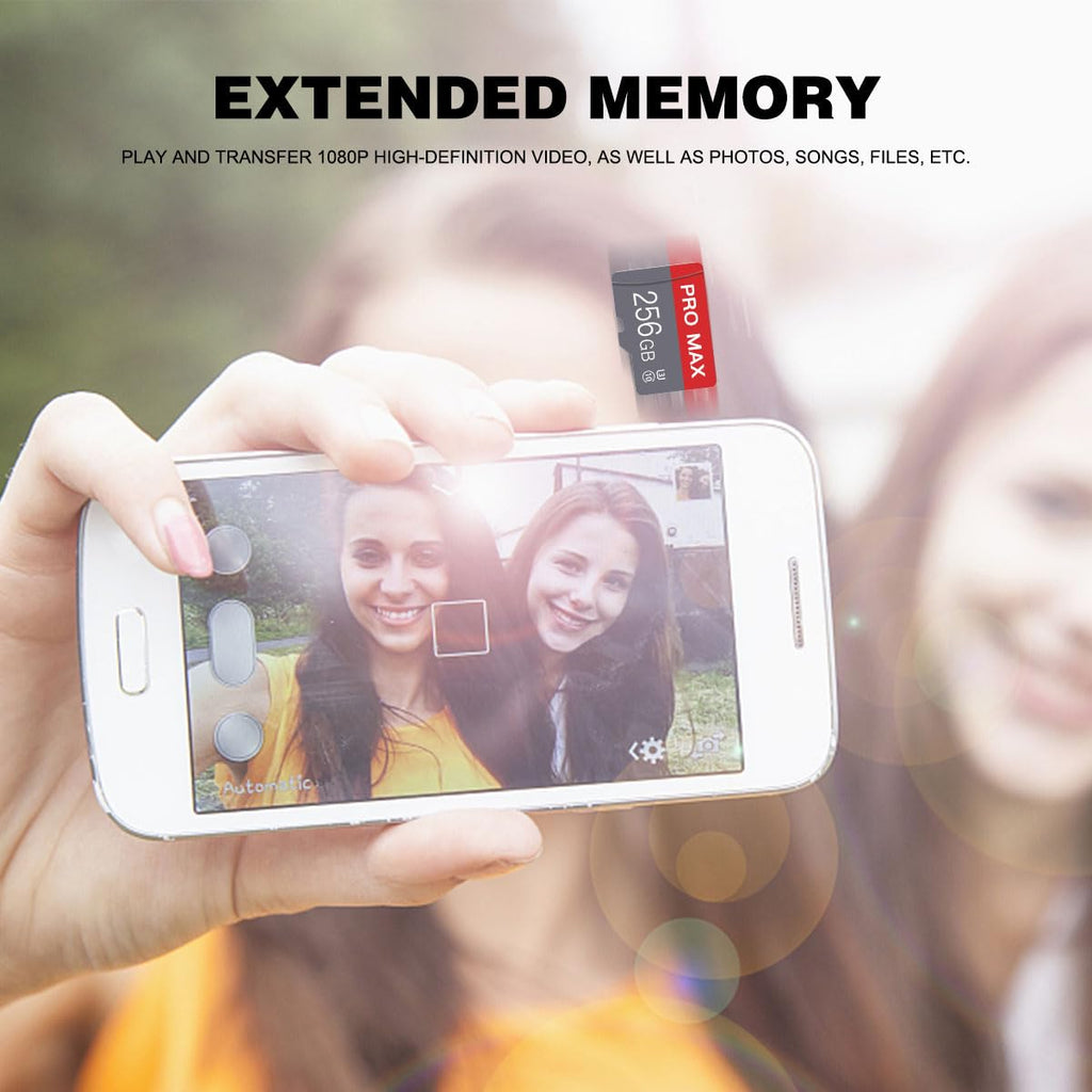 256GB Micro SD Card with Adapter High Speed Memory Card C10 A1 Memory TF Card for Dash Cam/Smartphone/Tablet/Drone S1