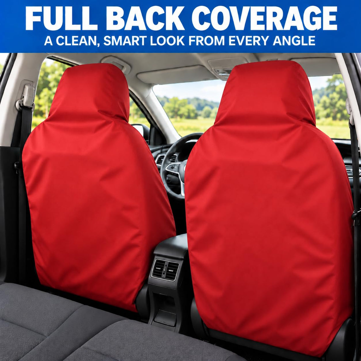 BLKWPSPFP920 Heavy Duty Black Waterproof Car Seat Covers/Protectors - 2 x Fronts