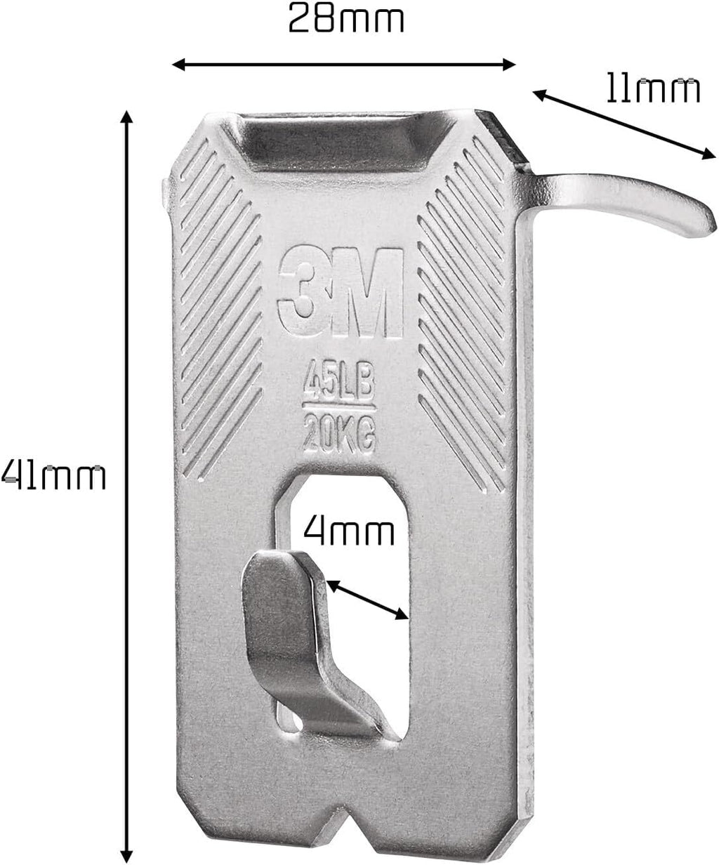3M Claw Plasterboard Picture Hanging Wall Hooks For Hanging Home Décor, 4 Hangers, Holds up to 7 kg - Ideal for Heavyweight Items