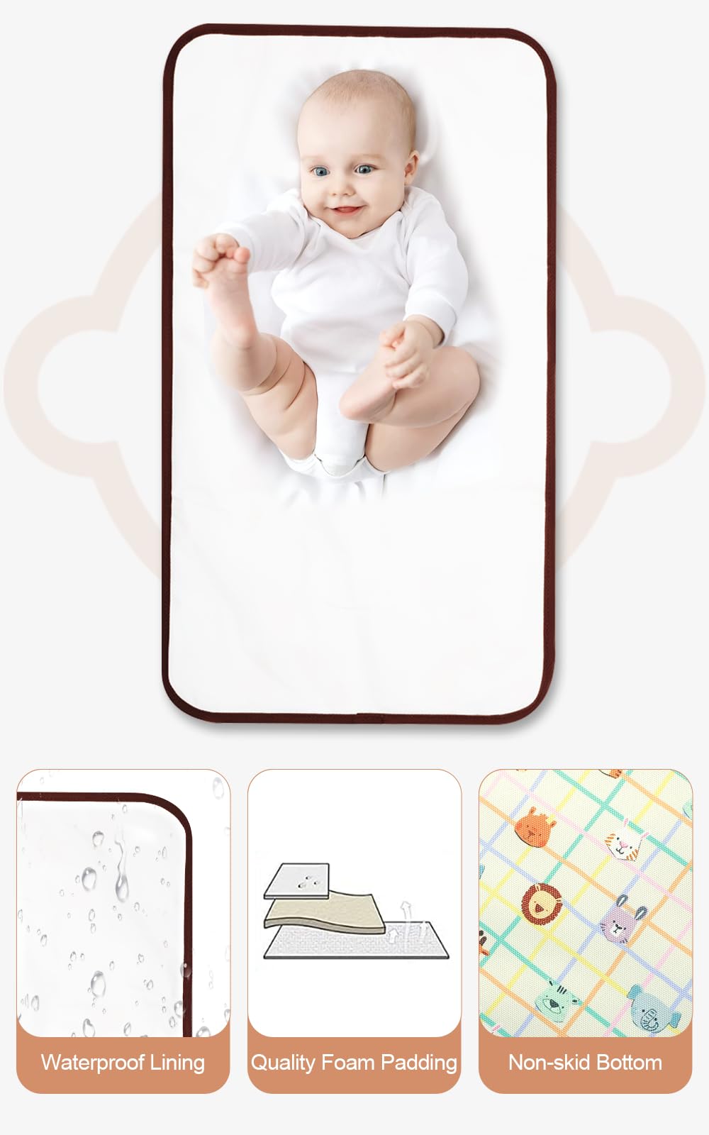 Lekebaby Foldable Baby Changing Mat - Travel & Portable