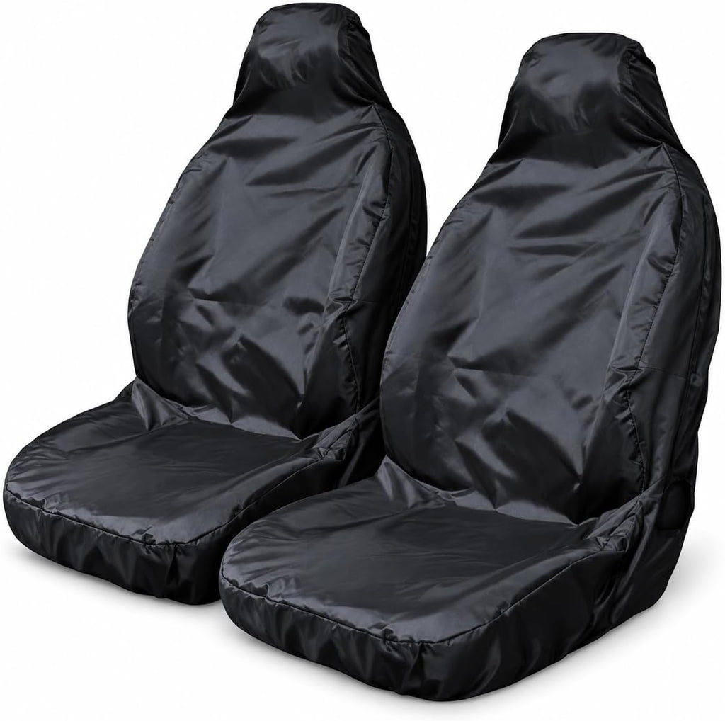 BLKWPSPFP920 Heavy Duty Black Waterproof Car Seat Covers/Protectors - 2 x Fronts