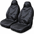 BLKWPSPFP920 Heavy Duty Black Waterproof Car Seat Covers/Protectors - 2 x Fronts