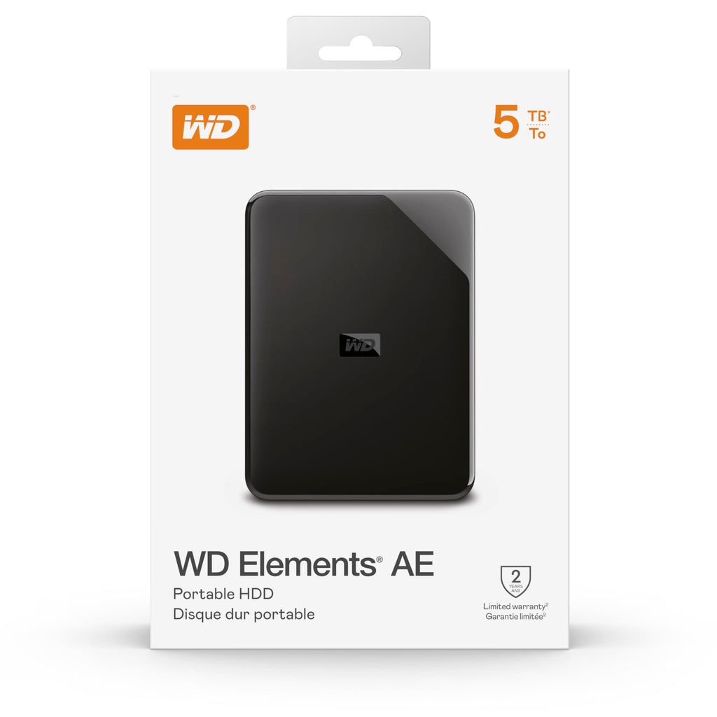 WD 2TB Elements AE Portable External Hard Drive, SuperSpeed USB 3.2 Gen 1/USB 3.0, Plug-and-Play, Formatted for Windows, Black