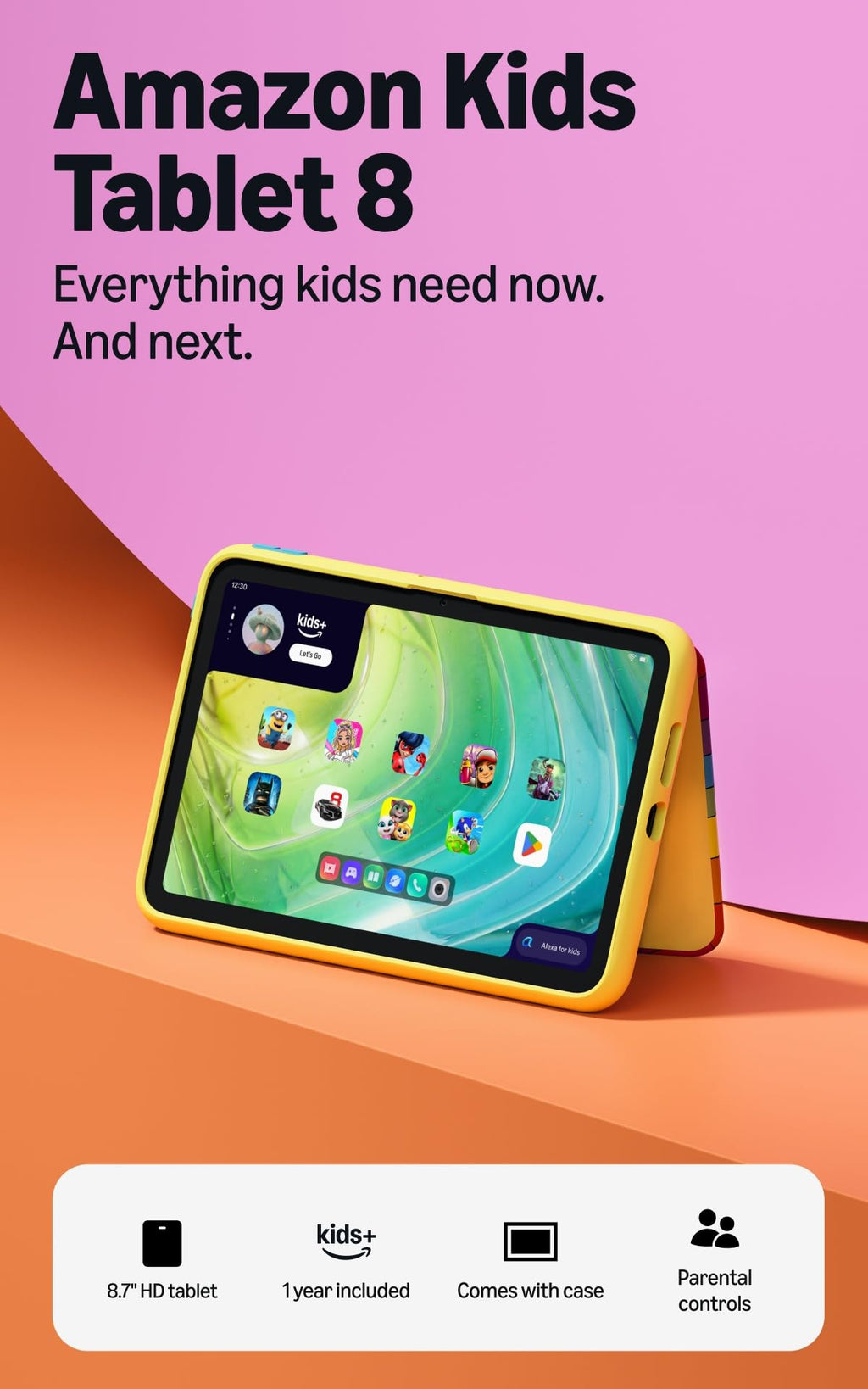 Amazon Kids Tablet 11 (newest gen) ages 6+, 11" 2.5K display, all-day battery, plus 1 year of Kids+ with videos, apps, games and books, slim hard case included (SpongeBob and Patrick)