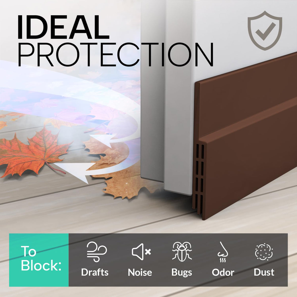 Vellure® Premium Door Draft Excluder Strip - Door Seal for Energy Saving - Quick and Easy Installation - Draught Excluder for Bottom of Door - Ideal for Keeping Out Cold