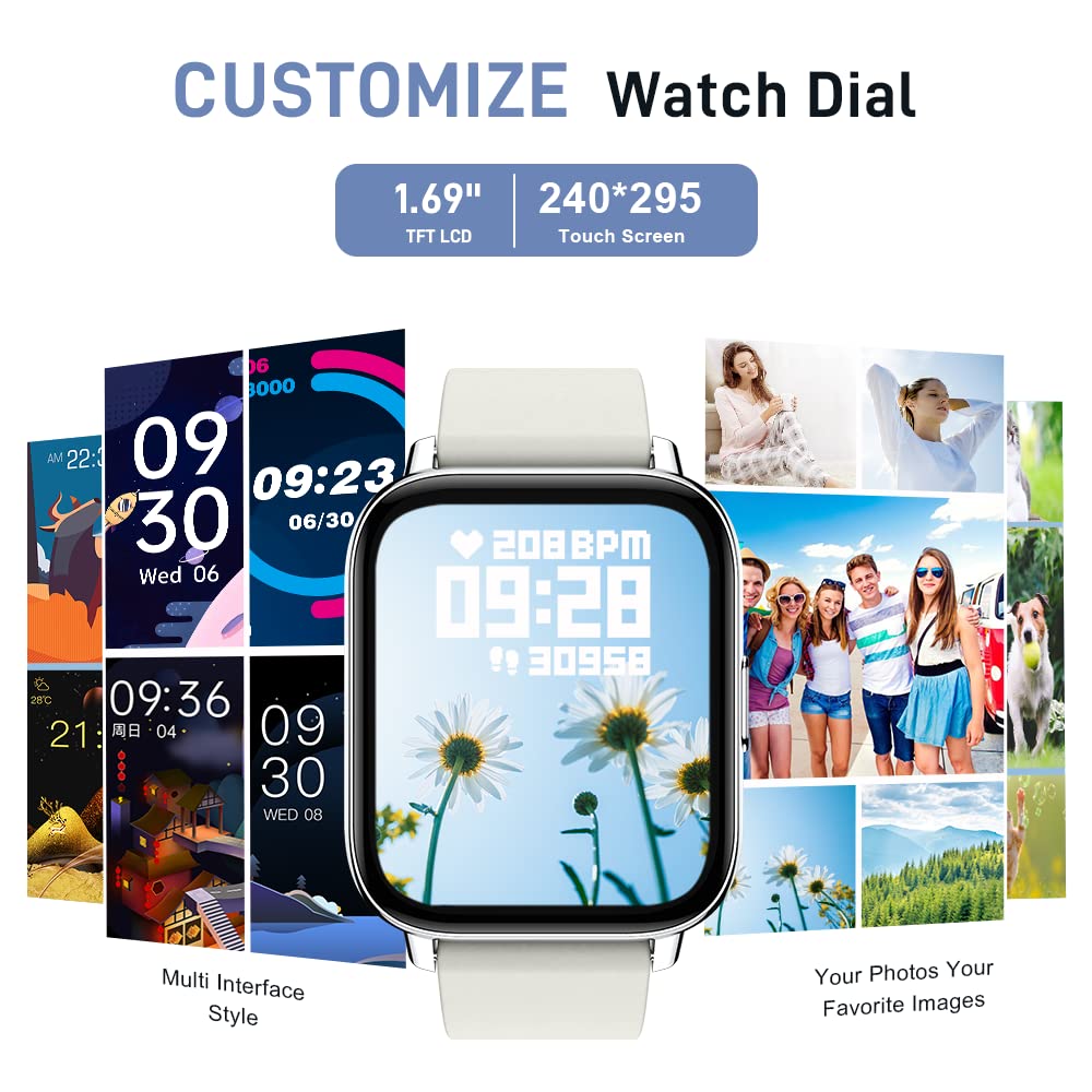 Motast Smart Watch, Fitness Tracker 1.69'' HD for Men Women,
