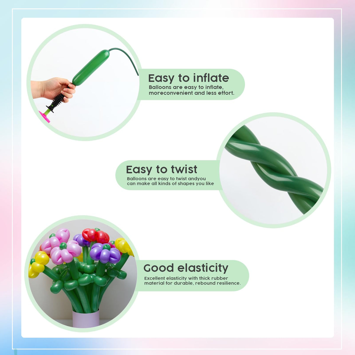 260 Balloons - Clear Long Balloons for Tying Balloon Arch & Balloon Ties