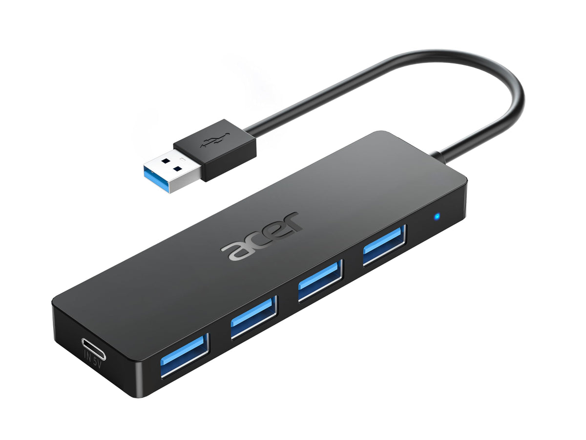 Acer USB Hub 3.0, Ultra Slim USB Adapter 4 Ports Splitter with Powered USBC