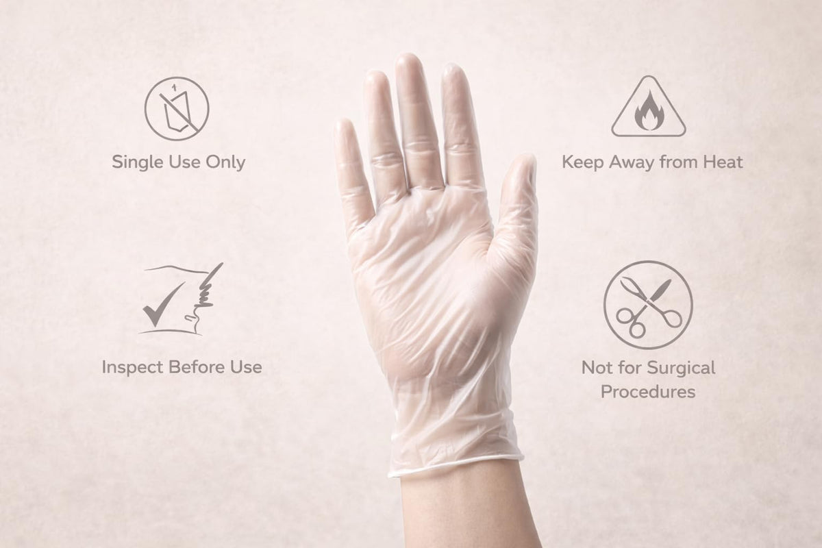 1ABOVE 100 Clear Vinyl Disposable Gloves Small, Powder-Free Latex-Free Ambidextrous Gloves for Food Handling Except Fatty Foods, Cleaning, Hairdressing, Beauty & Everyday Tasks