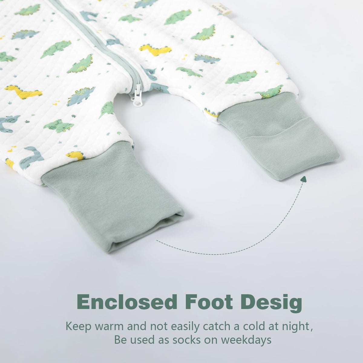 Baby Sleeping Bag with Feet, 2.0 Tog, Removable Sleeves 6-18 months