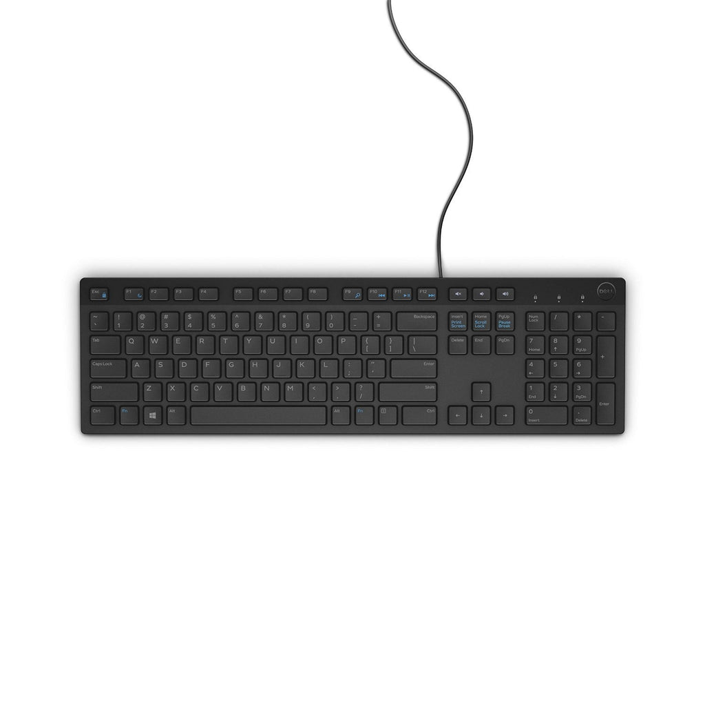 Dell Multimedia Wired Keyboard KB216, Spill Resistant, Quiet Keys, Black