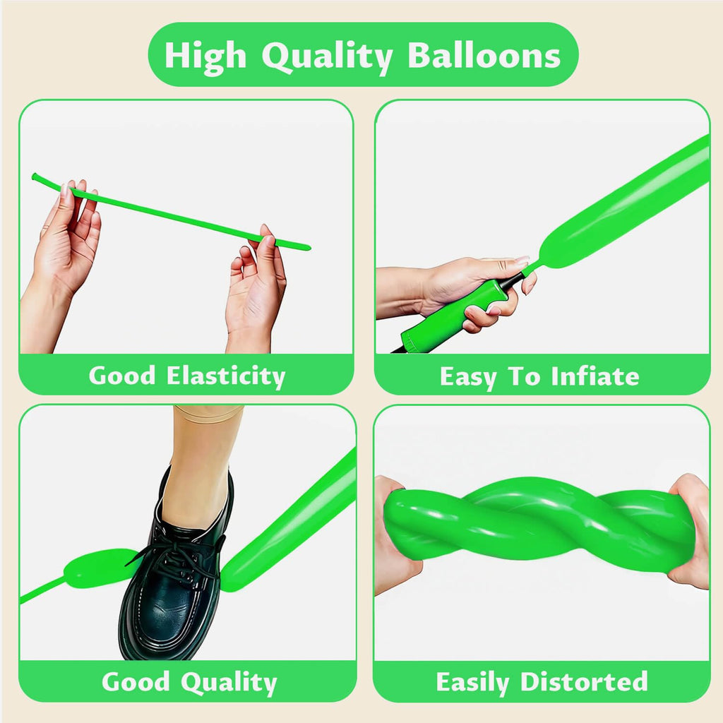 260 Black Long Balloons for Balloon Garland Thickening Skinny Latex Twisting Animals Modeling Christmas Birthday Wedding Party Festival Decorations 100pcs