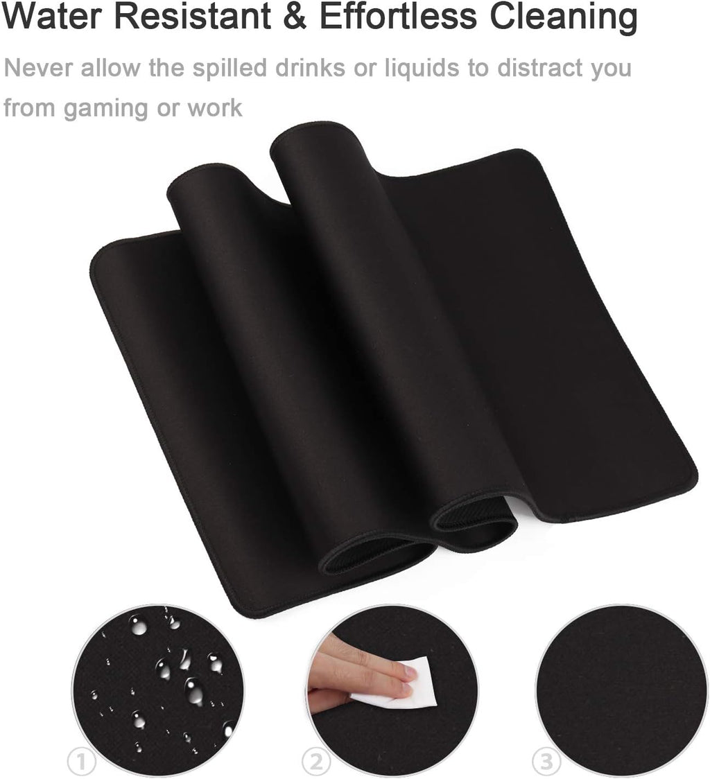 Gaming Mouse Mat Desk Office Mouse Pad Large Size 800x300x3mm Comfortable Mousepad with Smooth Cloth Surface, Improved Precision and Speed (80x30 Black)