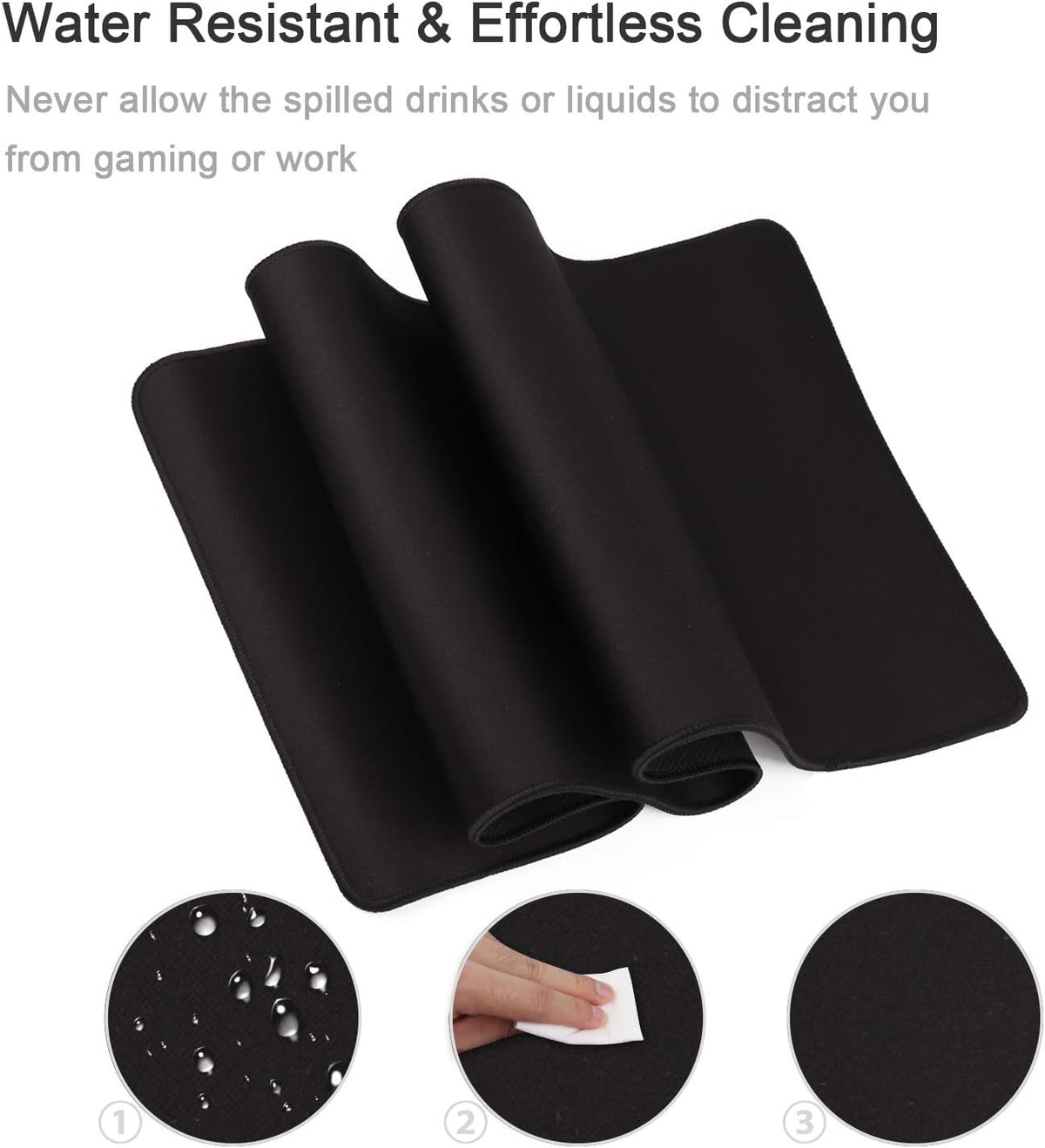 Gaming Mouse Mat Desk Office Mouse Pad Large Size 800x300x3mm Comfortable Mousepad with Smooth Cloth Surface, Improved Precision and Speed (80x30 Black)