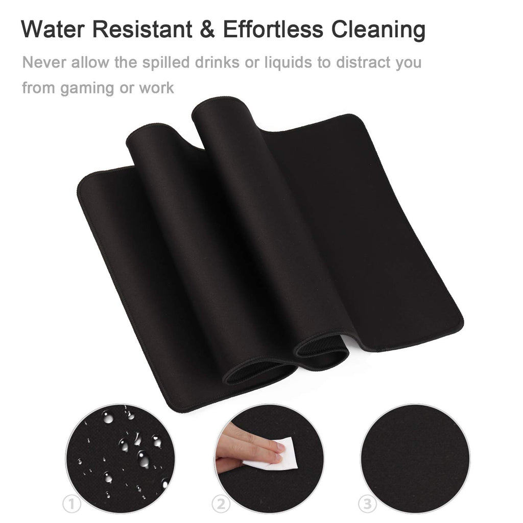 Gaming Mouse Mat Desk Office Mouse Pad Large Size 800x300x3mm Comfortable Mousepad with Smooth Cloth Surface, Improved Precision and Speed (80x30 Black)